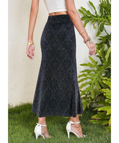 Women Fashion Fold Over High Waist Maxi Long Pencil Pleated A-Line Skirt Tie Dye 13 $11.60 Skirts