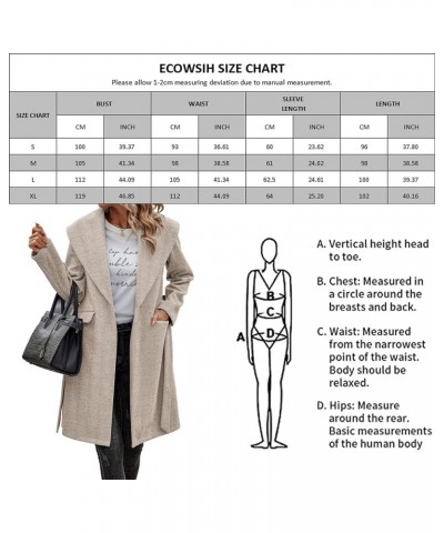 Women Coat Long Jacket: Winter Fashion Long Sleeve Lapel Casual Overcoat With Belt Khaki $30.55 Coats