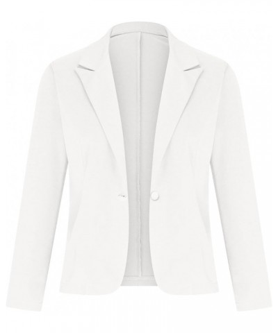 Women's Casual Blazer Button Down Jackets Ladies Lapel Collar Work Blazers Business Casual Suits Fashion Fall Clothes White $...