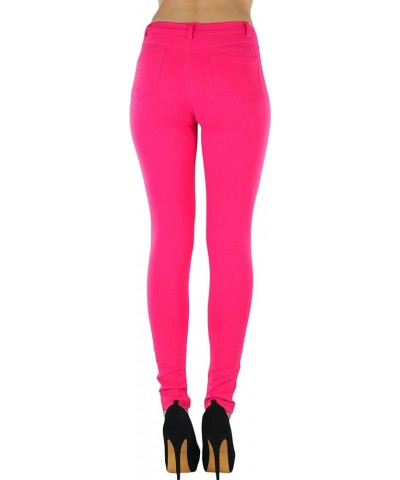 Women's Elastic Skinny Pull On Jeggings w/Zipper & Pockets Coral $10.37 Leggings