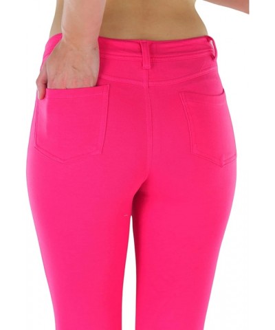 Women's Elastic Skinny Pull On Jeggings w/Zipper & Pockets Coral $10.37 Leggings