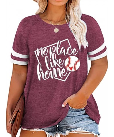 Plus Size Baseball Mom Shirt Women Love Heart Graphic Baseball T Shirt Mothers Day Baseball Gift Short Sleeve Tees (2X-5X) Fu...