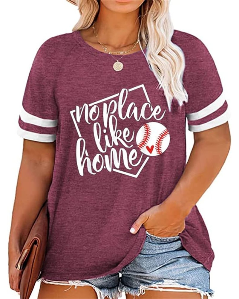 Plus Size Baseball Mom Shirt Women Love Heart Graphic Baseball T Shirt Mothers Day Baseball Gift Short Sleeve Tees (2X-5X) Fu...