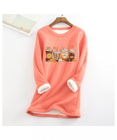 Womens 2023 Winter Fashion Clothes Faux Fuzzy Long Sleeve Casual Crew Neck Sweatshirts Warm Tops Orange 6 $8.46 Hoodies & Swe...