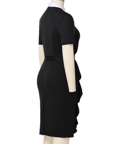 Catholic Church Black Women Clergy Mass Dress Stand Collar Sheath Dress Black $17.33 Dresses