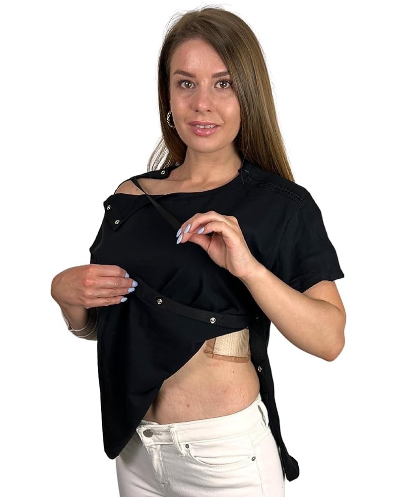 Womens Shoulder Surgery Shirt Coal-black $16.00 Activewear