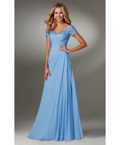 Lace Appliques Mother of The Bride Dresses for Women Chiffon Long Formal Evening Gown with Sleeves Grey $36.00 Dresses