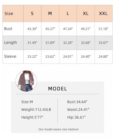 Women Hooded Cardigan Fuzzy Jacket Winter Open Front Fleece Coat Outwear with Pockets Black $17.00 Jackets