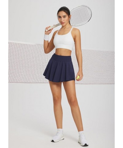 Women's 13'' Tennis Skirt High Waisted Flowy Ruffle Skorts Skirts Athletic Shorts Workout Running Zipper Pockets Navy $17.67 ...