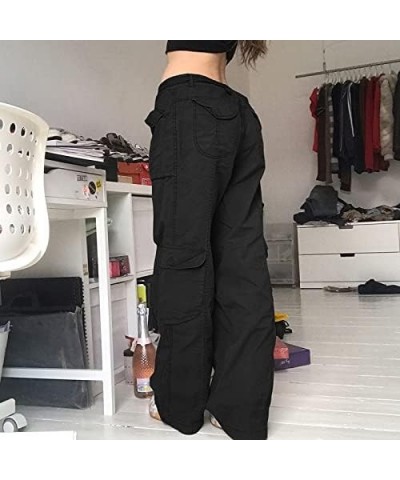 Women's Y2K E-Girl Jeans Casual Star Print Pants Classic Straight Leg Trousers W-black $18.62 Jeans