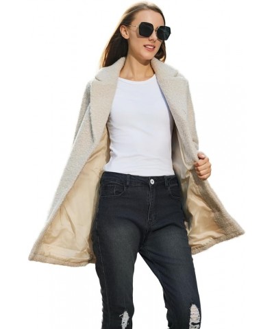 Women's Winter Wool Coat Casual Notch Lapel Peacoat Elegant Single Breasted Wool Blend Coat Beige Grey $18.64 Coats