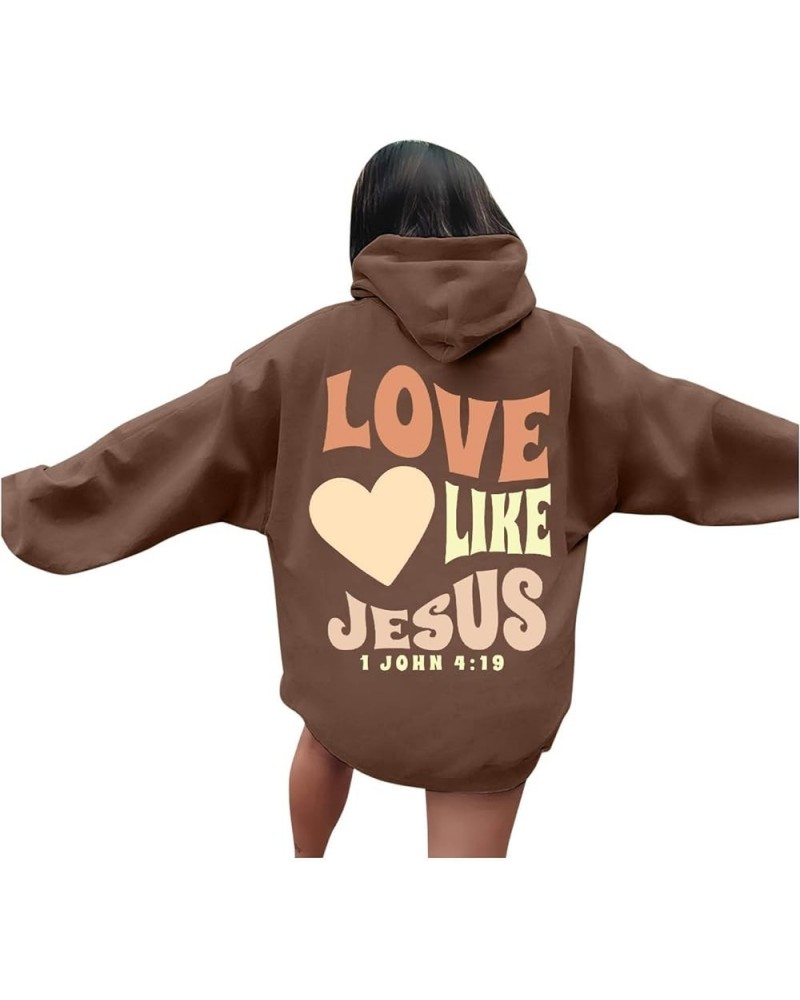 Jesus Loves You Hoodie Christian Jesus Saves Faith Sweatshirt Man Woman Pullover Tops Streetwear Gift Y2K Clothes 03-brown $9...