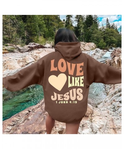 Jesus Loves You Hoodie Christian Jesus Saves Faith Sweatshirt Man Woman Pullover Tops Streetwear Gift Y2K Clothes 03-brown $9...