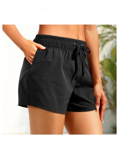 Women's Board Shorts with Pockets High Waisted Swim Shorts Quick Dry Bathing Suit Shorts with Liner 3 inches Black-1 $9.89 Sw...