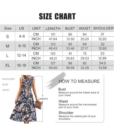 Women's Dress 2023 Summer Casual Boho Dress Floral Print Ruffle Sleeveless High Waist Midi Beach Dresses 1-1 Black Floral $25...