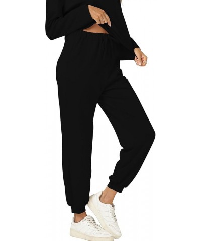 Jogger Outfits Leisure Sets for Women 2024 Sweat Matching Sets 2 Piece Cozy Athleisure Casual Lounge Wear Black $18.48 Active...