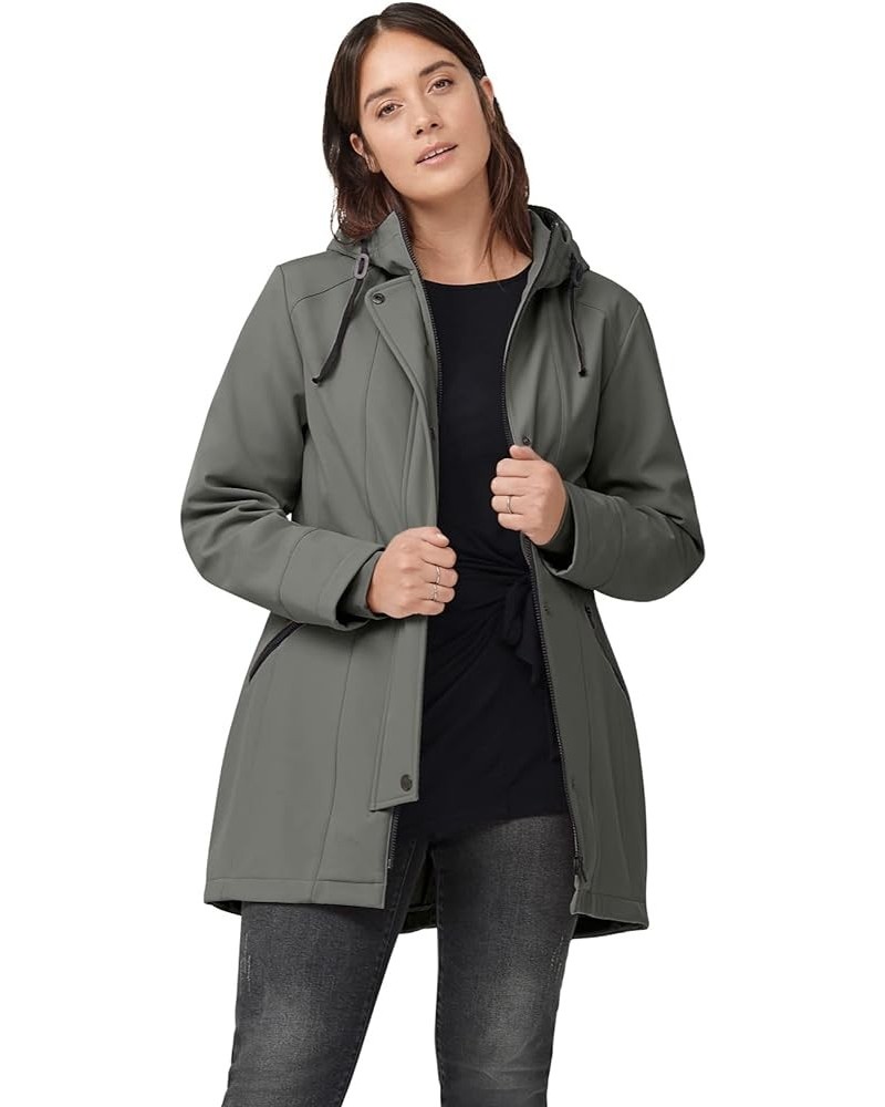 Women's Plus Size Bonded High-Low Jacket Olive Grey $41.65 Jackets