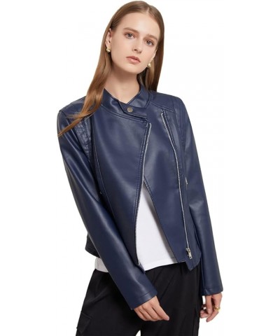 Leather Jacket Women Biker Zipper Jacket Ladies Spring Autumn Coat Female Motorcycle Jacket Black $29.50 Coats