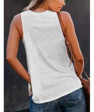 Women's Summer V Neck Tank Tops Casual Basic Sleeveless Tanks Cute Loose Tunic Shirts Cream $12.99 Tanks