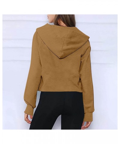 Half Zip Sweatshirts Cropped Thumb Sleeve Hoodies Fleece Womens Quarter Zip Up Pullover Sweaters 2023 Fall Trendy Outfits C01...