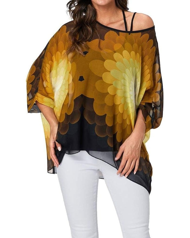 Women Chiffon Blouse Floral Batwing Sleeve Beach Cover Loose Tunic Shirt Tops Color27 $9.24 Blouses