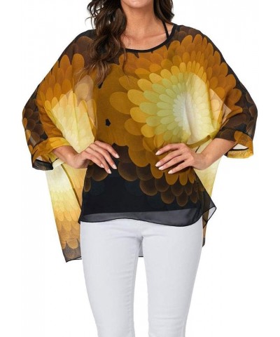 Women Chiffon Blouse Floral Batwing Sleeve Beach Cover Loose Tunic Shirt Tops Color27 $9.24 Blouses