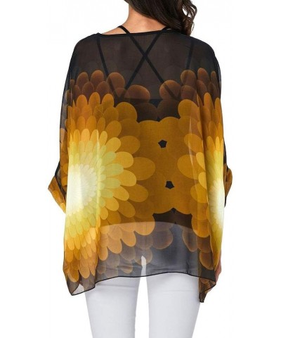 Women Chiffon Blouse Floral Batwing Sleeve Beach Cover Loose Tunic Shirt Tops Color27 $9.24 Blouses