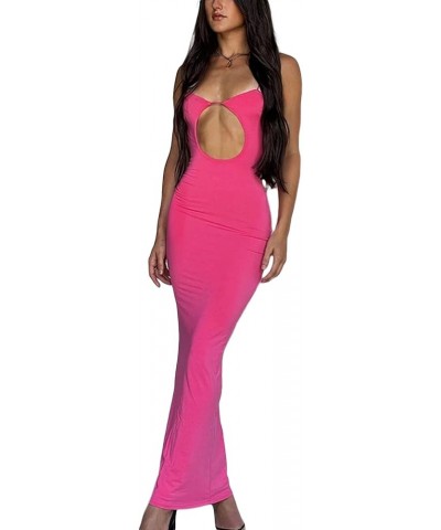 Cutout Maxi Bodycon Dress for Women Sexy Halter Neck Hollow Out Slim Maxi Dresses Party Club Night Long Dress Summer 2-cut Ou...