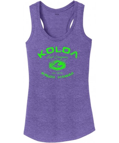 Koloa Surf Ladies Vintage Arch Racerback Tank Tops Sizes XS-4XL Purple Frost / Green $13.20 Tanks