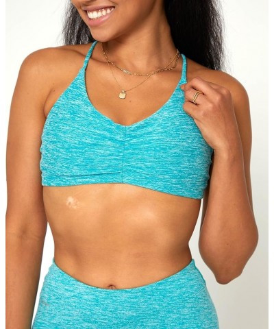 Backless Sports Bra Soft Workout Tops with Removable Padded Yoga Training Bras Strappy Going Out Top 3.pyramid Marble Green $...