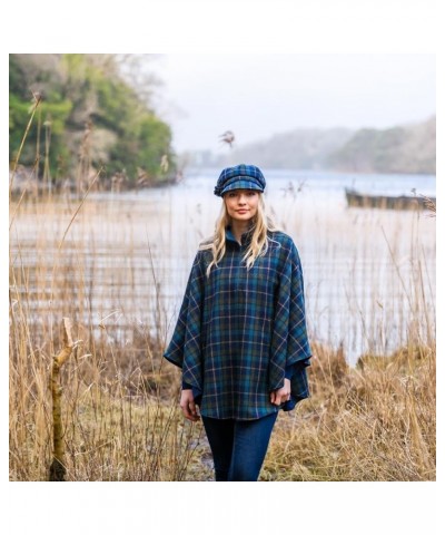 Half Zip Poncho For Women, 100% Wool Blue, Green $112.93 Coats