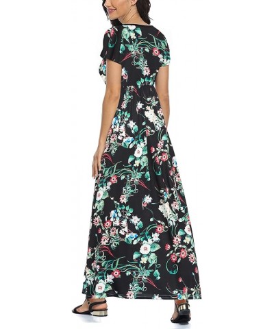 Womens Short Sleeve Maxi Dresses Empire Waist Long Dress D24-seamless Sunflower $13.74 Dresses