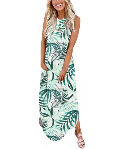 Women's Casual Loose Sundress Long Dress Sleeveless Split Maxi Dresses Summer Beach Dress with Pockets A5a-white $9.72 Active...