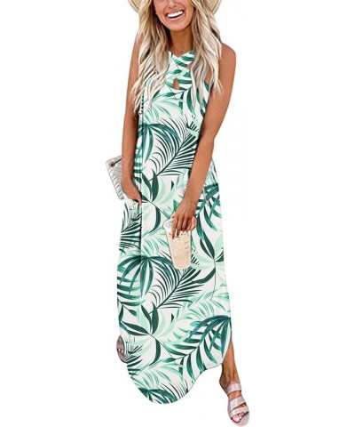 Women's Casual Loose Sundress Long Dress Sleeveless Split Maxi Dresses Summer Beach Dress with Pockets A5a-white $9.72 Active...