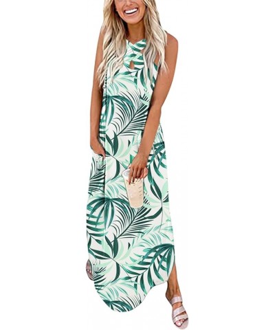 Women's Casual Loose Sundress Long Dress Sleeveless Split Maxi Dresses Summer Beach Dress with Pockets A5a-white $9.72 Active...