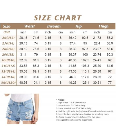 Women's Perfectly Fit 5-Pockets Ripped Denim Jean Shorts Lblue $13.94 Shorts