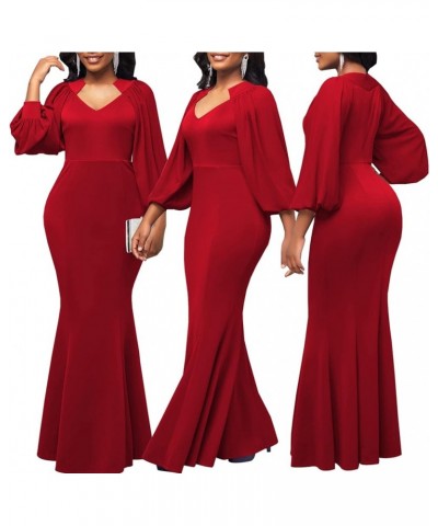 Women's Elegant Formal Mermaid Maxi Dress Off Shoulder Long Sleeve Wedding Split Evening Gown Prom Cocktail Party Dresses 553...