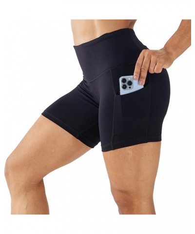 Women's 5" High Waist Biker Shorts Workout Yoga Running Gym Compression Spandex Volletball Shorts with Side Pockets 5.0 inche...