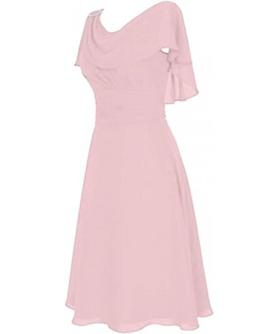 Womens Cold Shoulder Chiffon Maxi Dress Plus Size Formal Wedding Guest Homecoming Dresses D-pink $11.39 Activewear