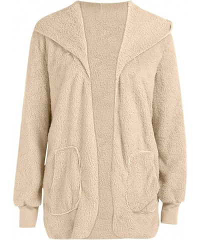 Women's Winter Coats Warm Coat Jacket Outwear Cardigan Coat Double Sided Velvet Hooded Coat, S-3XL A-beige $9.41 Jackets