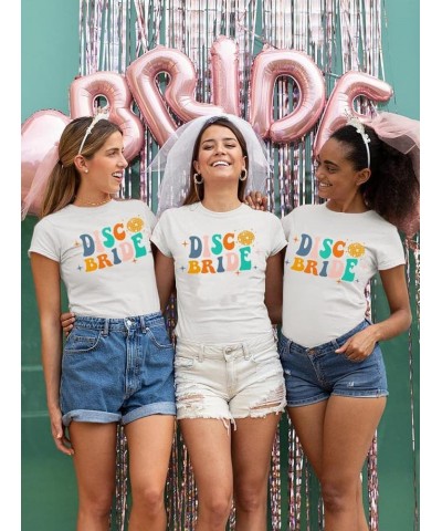 Bachelorette Party Bride Women Shirts Bride Gifts Retro Graphic Shirts Wedding Vacation Short Sleeve Tee Top White-4 $10.58 T...