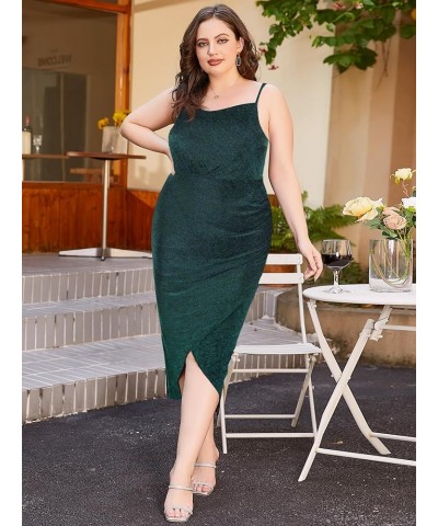 Plus Size Sequin Dresses for Women Sexy Sleeveless Spaghetti Strap Formal Dresses Womens Wedding Guest Dresses Blue-green $26...