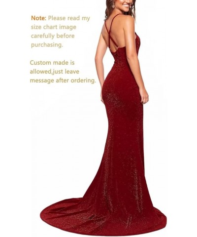 Women's Sparkle Deep V-Neck Bridesmaid Dresses Mermaid Glittery Prom Dresses Formal Gown Plum $27.96 Dresses