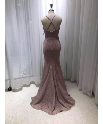 Women's Sparkle Deep V-Neck Bridesmaid Dresses Mermaid Glittery Prom Dresses Formal Gown Plum $27.96 Dresses