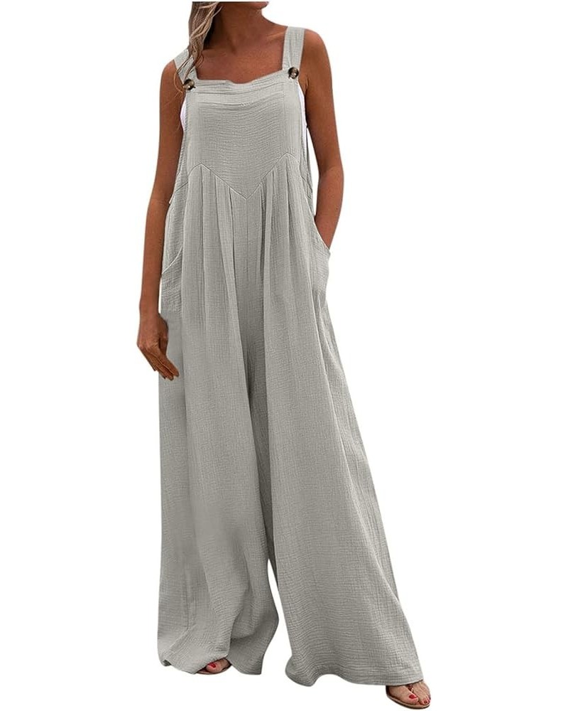 Womens Jumpsuits Casual Dressy, Casual Loose Sleeveless Womens Overall Jumpsuit Womens Jumpers And Rompers Summer 3-gray $29....