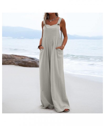 Womens Jumpsuits Casual Dressy, Casual Loose Sleeveless Womens Overall Jumpsuit Womens Jumpers And Rompers Summer 3-gray $29....