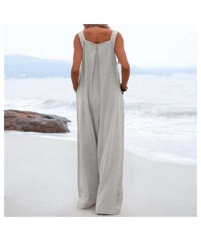 Womens Jumpsuits Casual Dressy, Casual Loose Sleeveless Womens Overall Jumpsuit Womens Jumpers And Rompers Summer 3-gray $29....