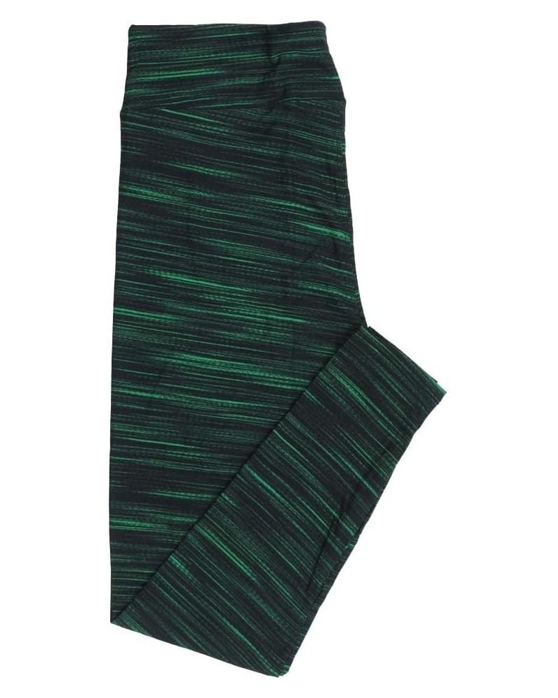 Tall Curvy TC Lucky Irish St Patricks Stripes Black Kelly Green Leggings fits Adult Women Sizes 12-18 7409-A-504738 $22.98 Le...