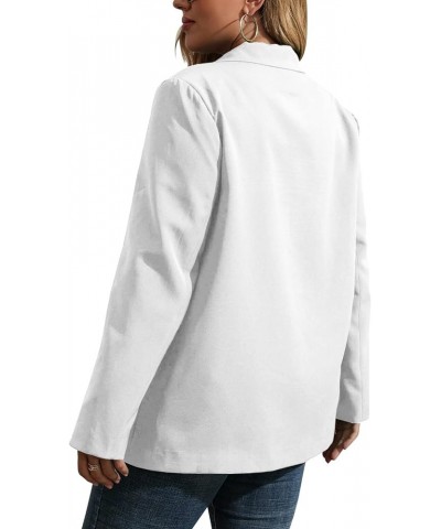 Womens Plus Size Casual Blazer Jackets Long Sleeve Open Front Buttons Work Office Lapel Blazers with Pockets 00-white $25.42 ...