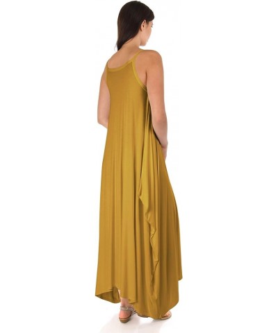 DFF Shop Women's Casual Loose Long Speghetti Strap Maxi Dresses (Size: S - 5X) Mustard $16.10 Dresses